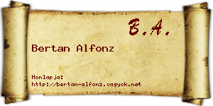 Bertan Alfonz névjegykártya